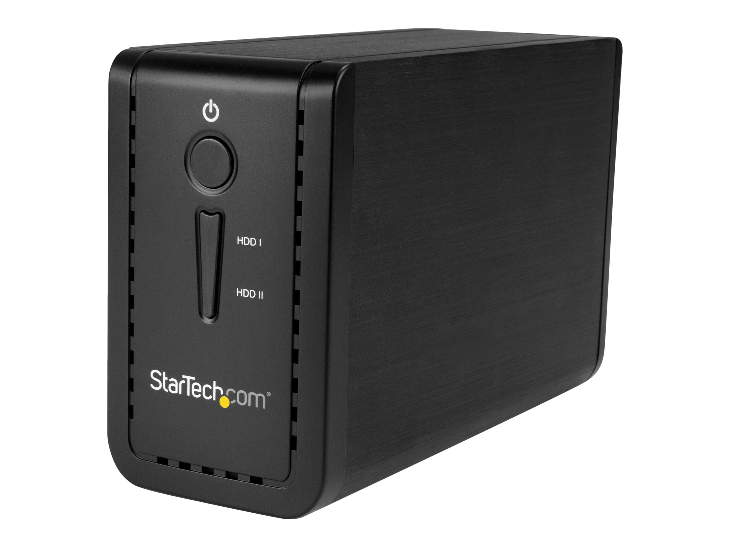 StarTech.com StarTech USB 3.1 Dual 3,5" SATA (6Gbit/s) Festplattengehäuse mit RAID - Zweifach 3,5 Zoll HDD/SSD/SSHD Gehäuse - USB-C und USB-A - Festplatten-Array - 2 Schächte (SATA-600)