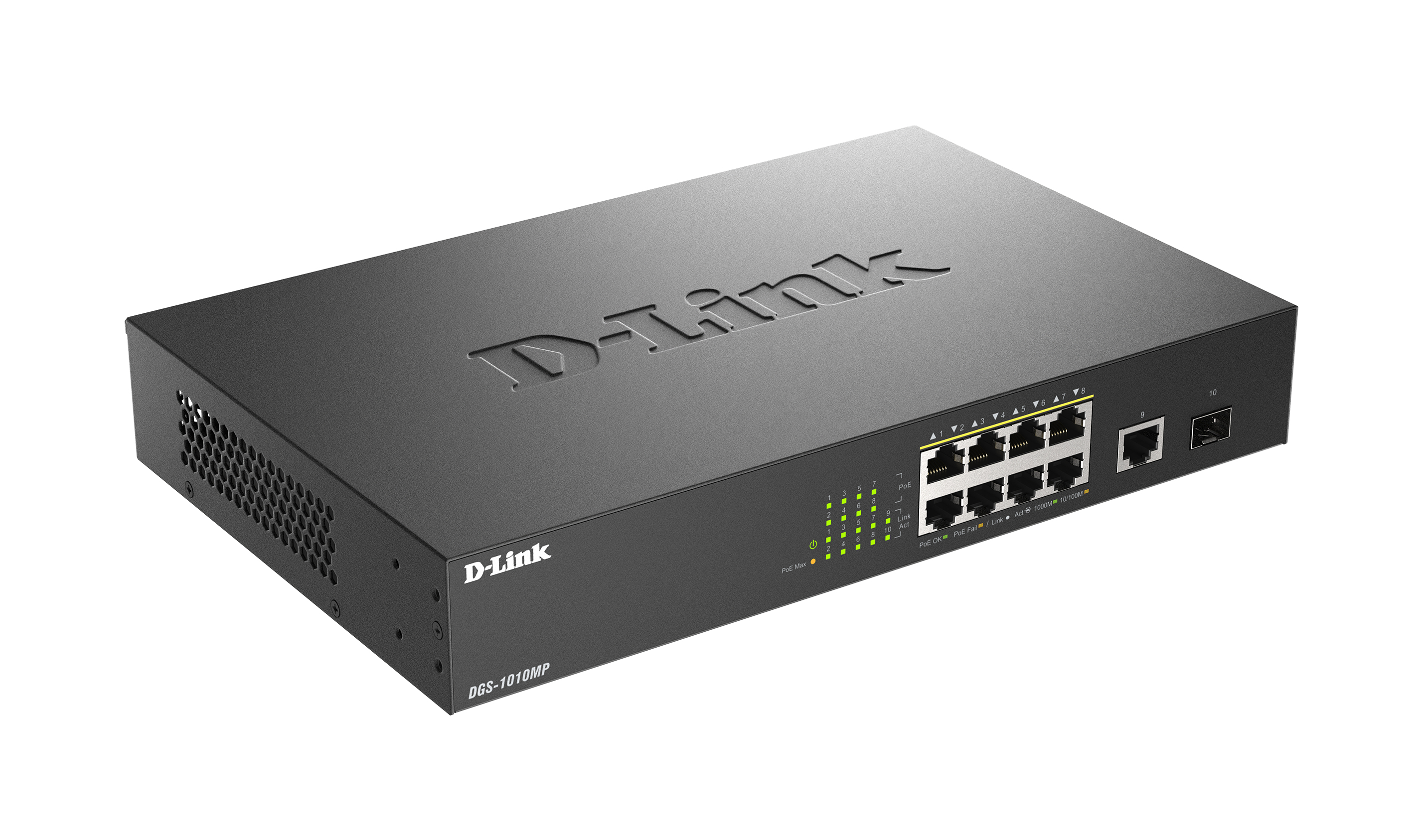 D-Link DGS 1010MP - Switch - unmanaged - 8 x 10/100/1000 (PoE+), Ansicht 3
