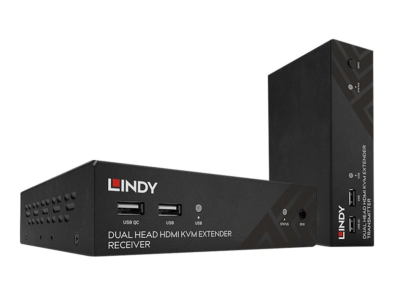 Lindy | 100m Cat.6 Dual Head HDMI, USB, IR & RS232 HDBaseT KVM Extender
