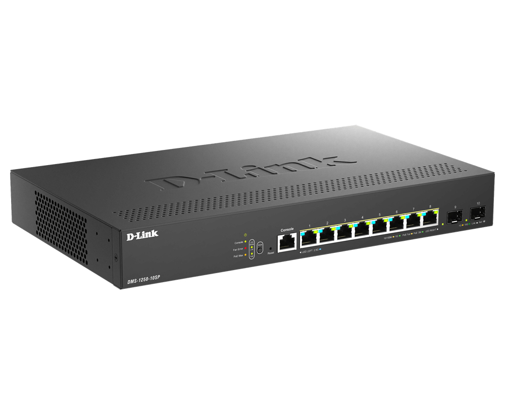 D-Link DMS 1250-10SP - Switch - L2+ - Smart - 8 x 10/100/1000/2.5G (PoE+), Ansicht 2