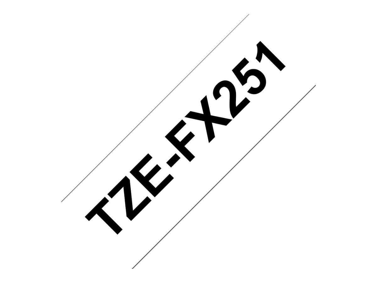 Brother TZe-FX251 - Klebstoff - Schwarz auf Weiß - Rolle (2,4 cm x 8 m), Ansicht 3