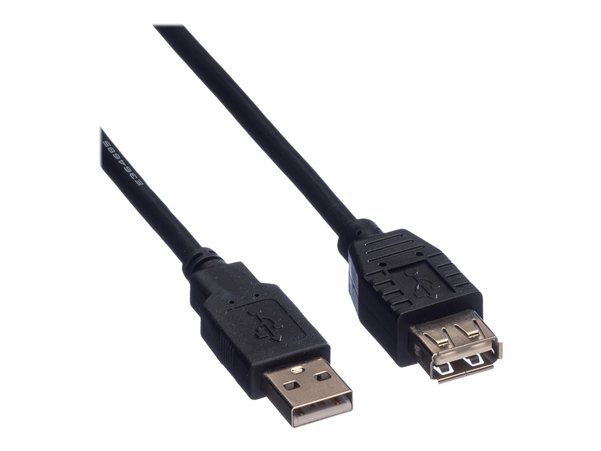Roline - USB-Verlängerungskabel - USB (M) zu USB (W) - USB 2.0 - 80 cm - Schwarz