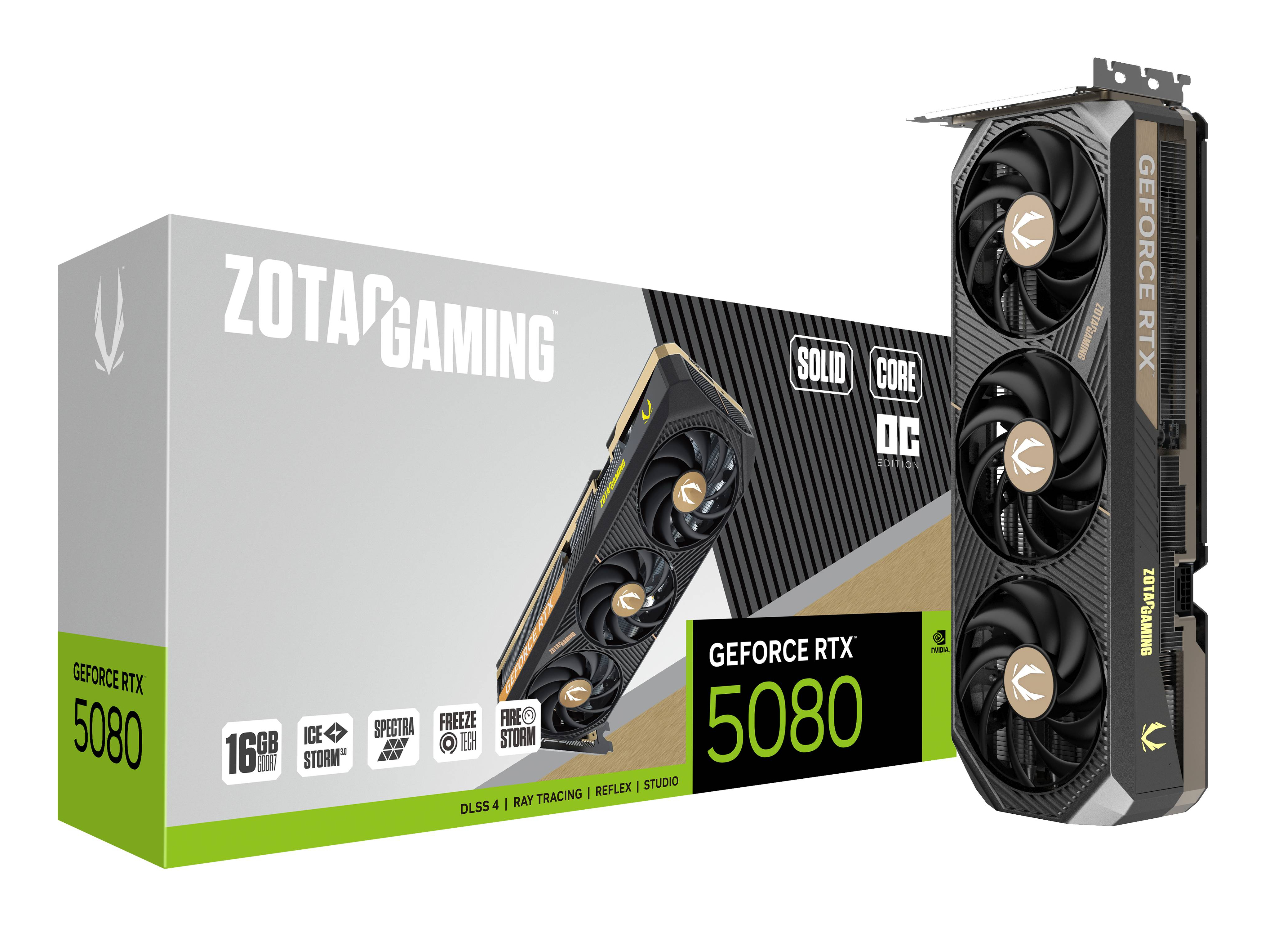 ZOTAC RTX 5080 Solid Core OC 16GB GDDR7 HDMI 3xDP, Ansicht 3