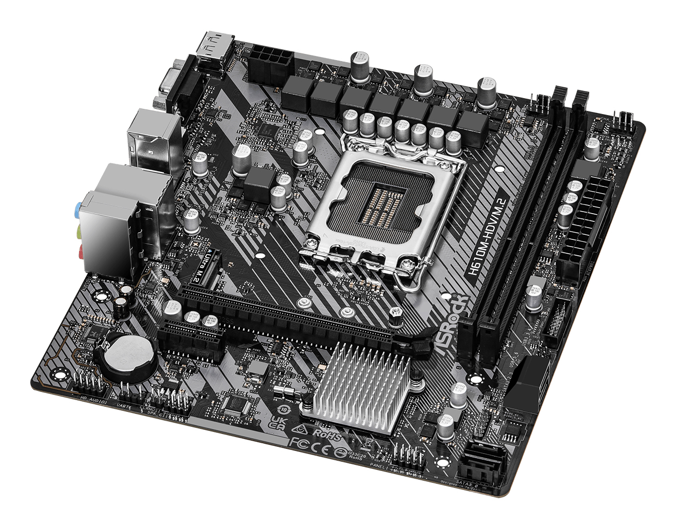 ASRock H610M-HDV/M.2 - 2.0 - Motherboard - micro ATX - LGA1700-Sockel - H610 Chipsatz, Ansicht 2