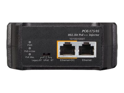 Planet POE-175-95 - IEEE 802.3bt - 10/100/1000Base-T(X) - Cat6 - Schwarz - 100 - 240 V - DC 54, Ansicht 4