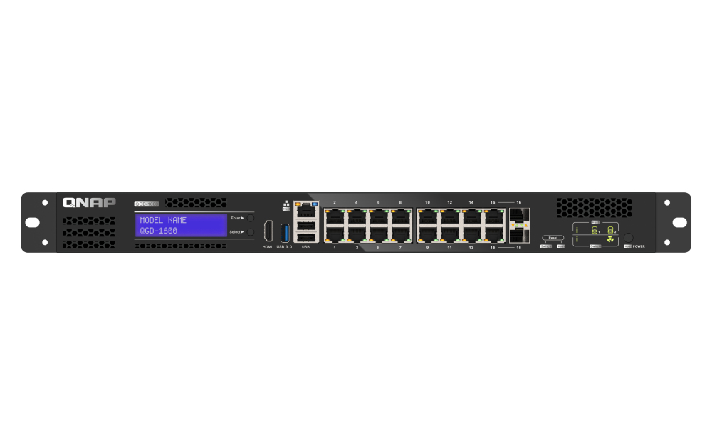QNAP QGD-1600 - Switch - Smart - 4 x 10/100/1000 (PoE++) - 4096 MB, Ansicht 2