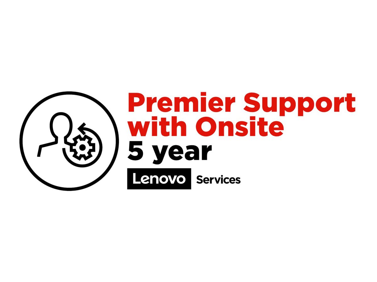 Lenovo Premier Support with Onsite NBD - Serviceerweiterung - Arbeitszeit und Ersatzteile (für System mit 3 Jahren Depot- oder Carry-in-Garantie) - 5 Jahre (ab ursprünglichem Kaufdatum des Geräts) - Vor-Ort - Reaktionszeit: am nächsten Arbeitstag...