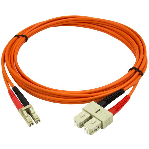 StarTech.com 2m Fiber Optic Cable - Multimode Duplex 50/125 - LSZH - LC/SC - OM2 - LC to SC Fiber Patch Cable, Ansicht 2