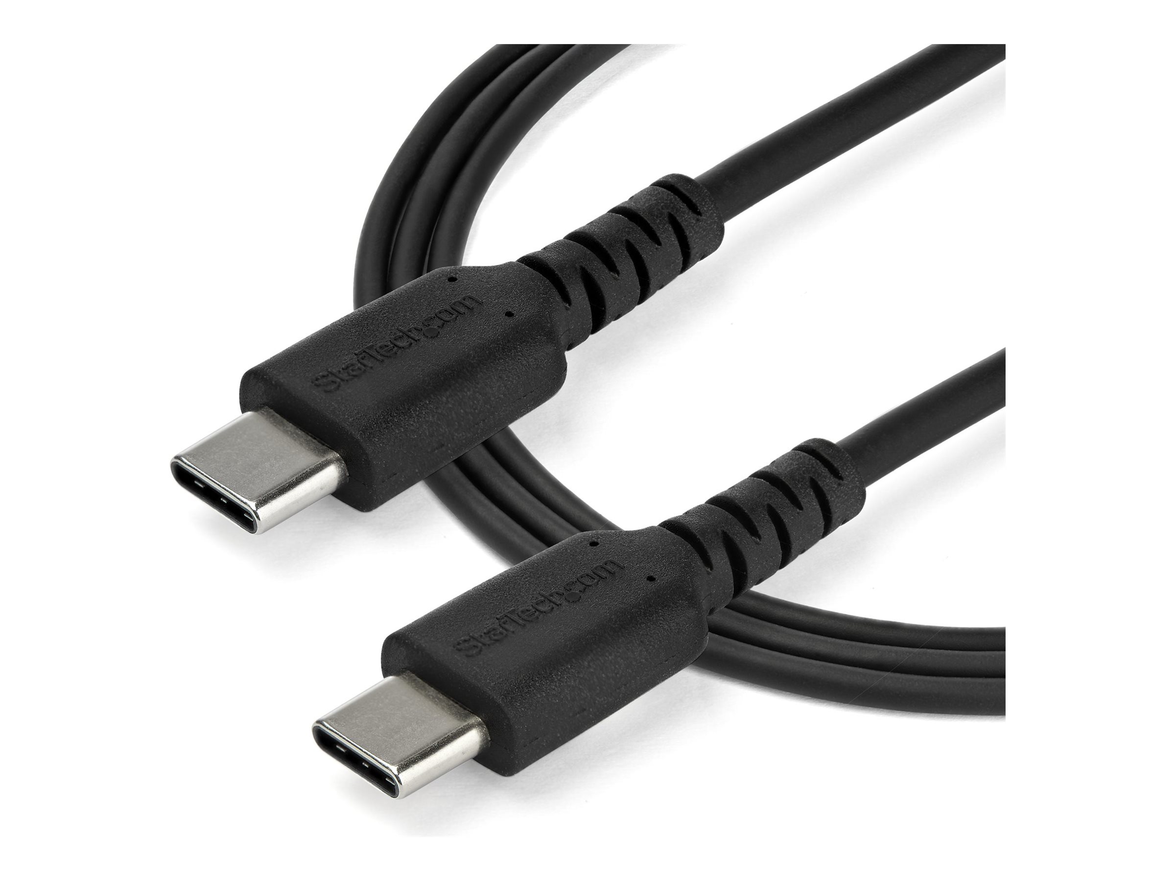 StarTech.com 2m USB-C Ladekabel - Langlebiges USB 2.0 Typ C zu USB C Datenübertragungs-/Schnellladekabel - TPE Mantel Aramidfaser M/M 60W Schwarz - Samsung S10 S20 iPad Pro MS Surface (RUSB2AC2MB)