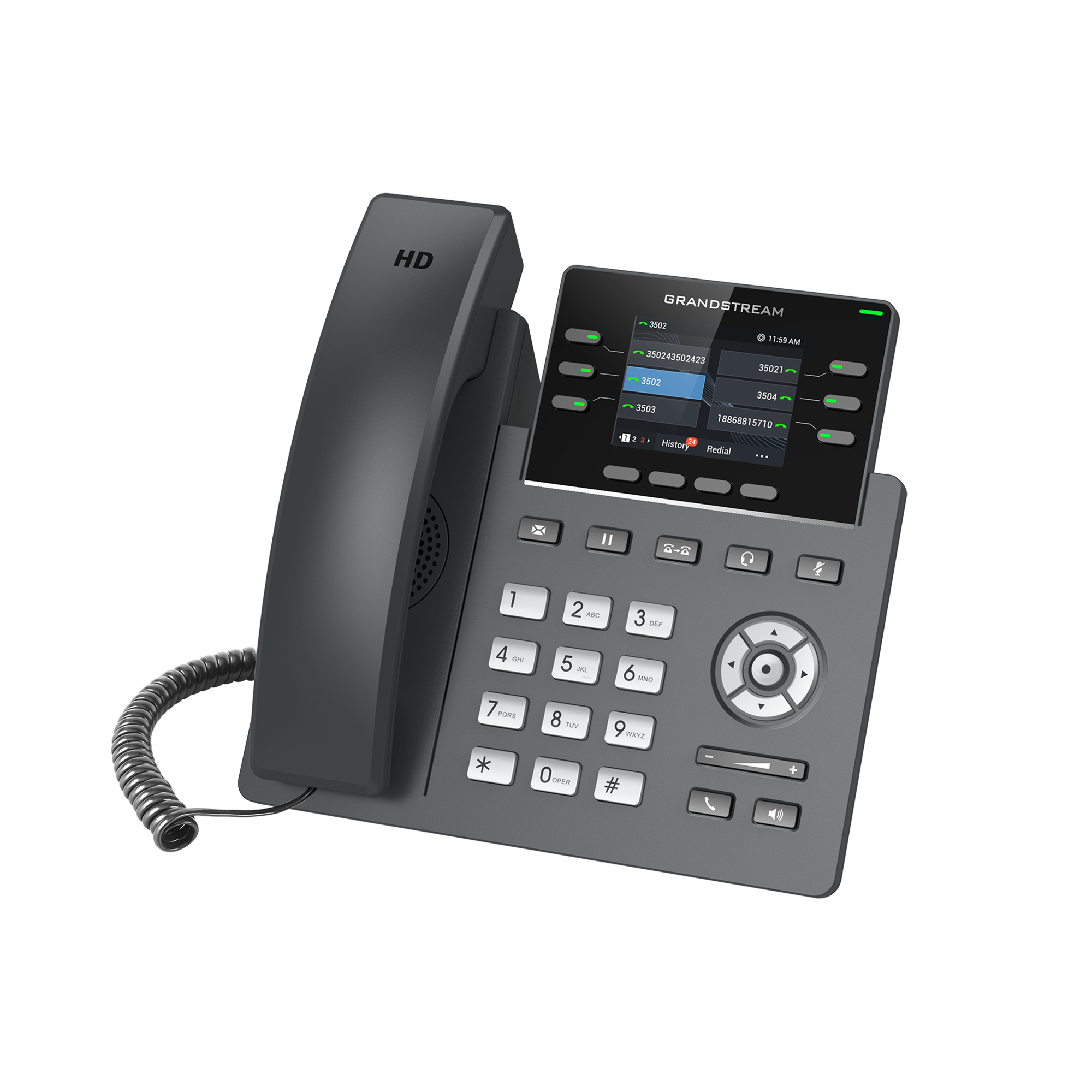 Grandstream GRP2613W - VoIP-Telefon mit Rufnummernanzeige/Anklopffunktion - IEEE 802.11a/b/g/n/ac/ax (Wi-Fi), Ansicht 2