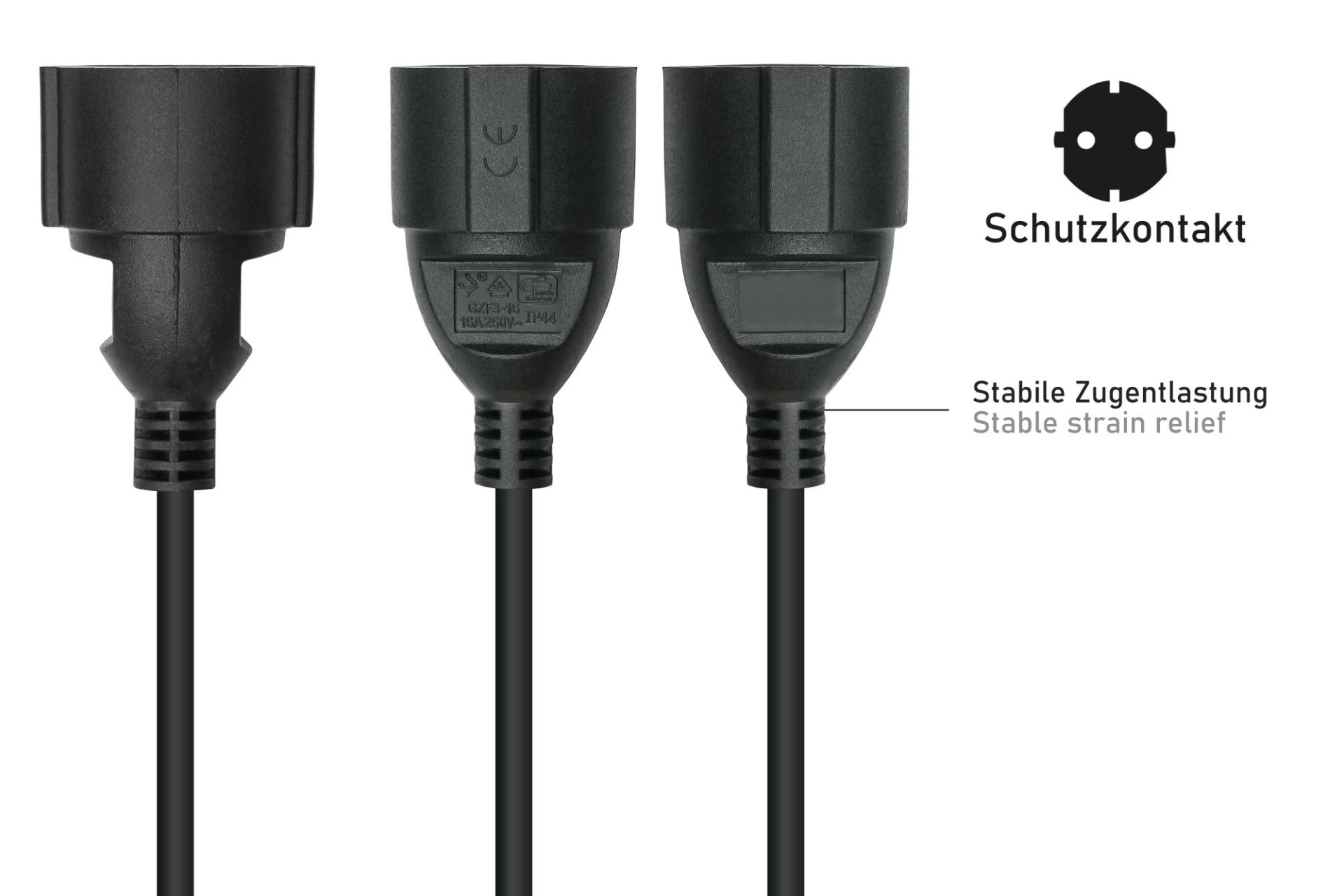 kabelmeister Netzkabel C14 Schutzkontakt-Buchse schw. - Kabel - Strom/Netzteil, Ansicht 4