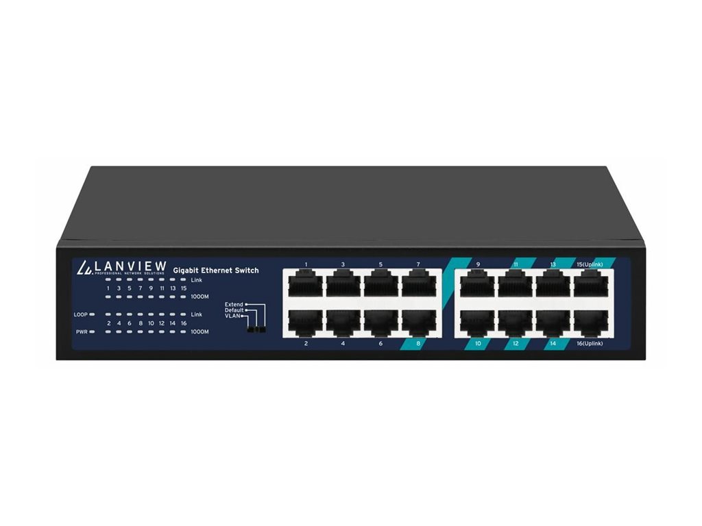 Lanview Unmanaged Full Intelligent Ethernet - Switch - 1 Gbps, Ansicht 3