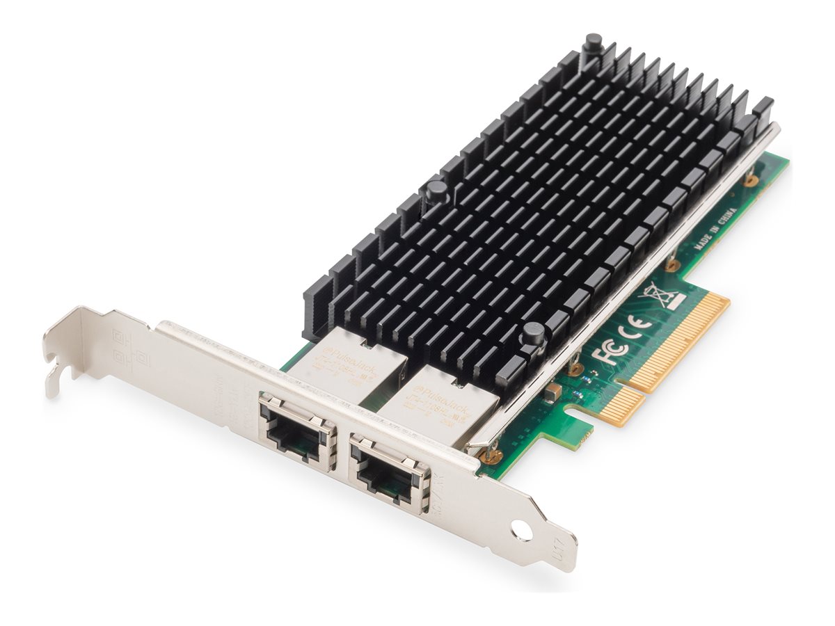 DIGITUS 2-Port 10 Gigabit Ethernet Netzwerkkarte, RJ45, PCI Express, Intel Chipsatz