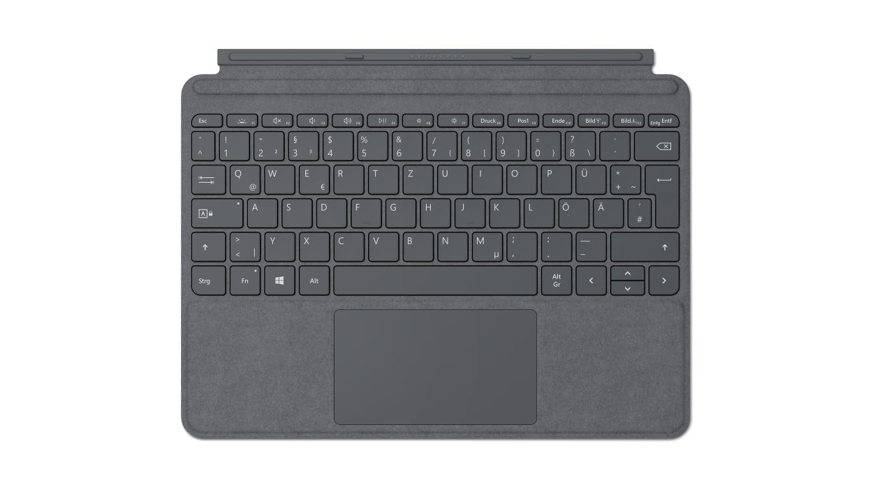 Microsoft Go Type Cover, QWERTZ, Deutsch, Scroll-Rad, Microsoft, Surface Go 3 Surface Go 2 Surface Go, Platin