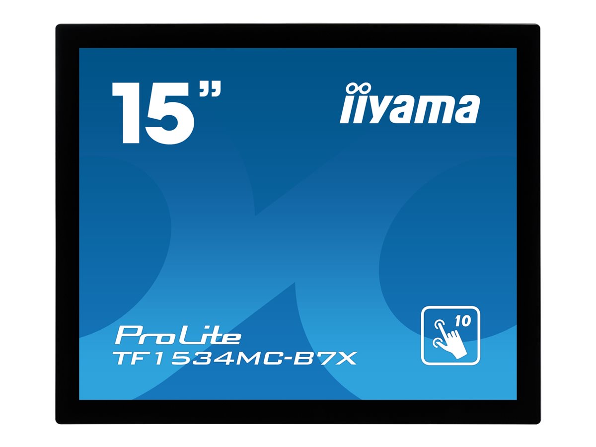 iiyama ProLite TF1534MC-B7X - LED-Monitor - 38 cm (15") - offener Rahmen - Touchscreen - 1024 x 768 - TN - 370 cd/m² - 700:1 - 8 ms - HDMI, VGA, DisplayPort - Schwarz