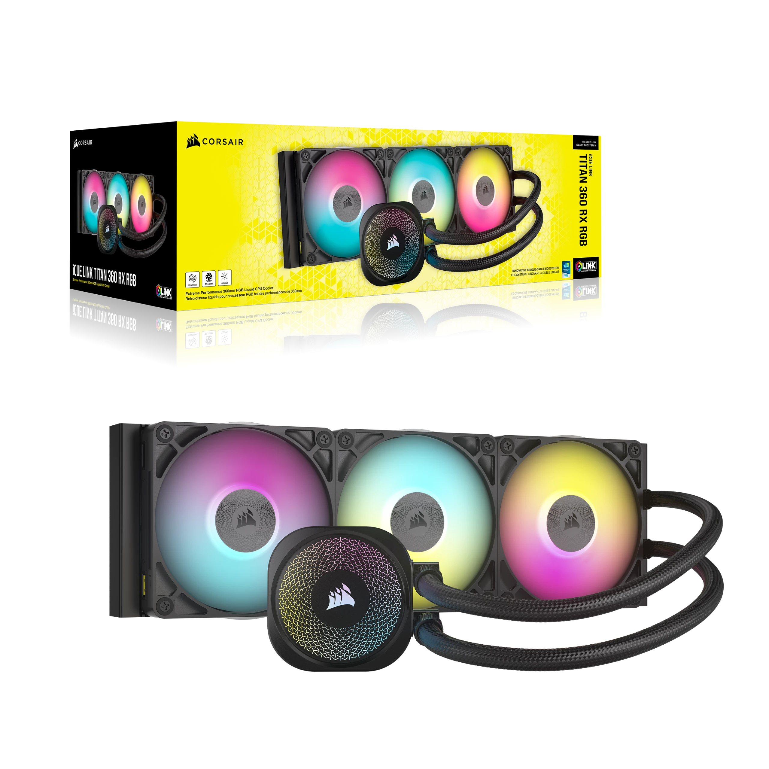 Corsair CPC Corsair AIO iCUE LINK TITAN RX RGB 360 black - CPU-Kühler, Ansicht 4