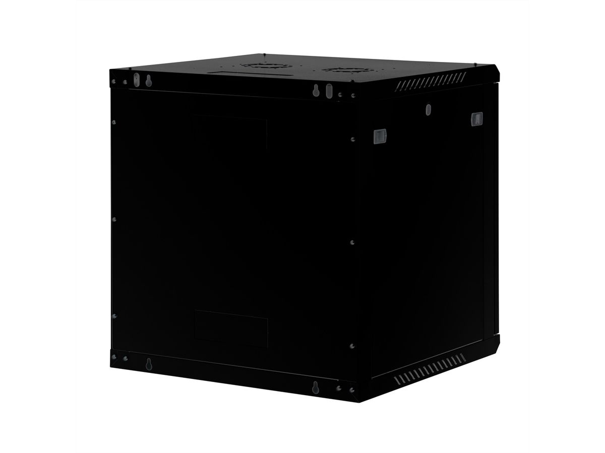 ROLINE Basic Plus - Gehäuse Netzwerkschrank - 600x600 BxT - geeignet für Wandmontage - Jet Black, RAL 9005 - 12U - 19, Ansicht 4