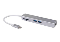 Equip USB-Hub USB-C St -  5x USB 3.0 Bu 0.15cm 4K/30Hz sw