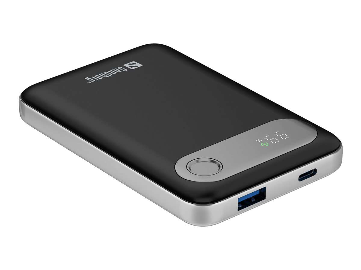 SANDBERG Travel - Powerbank - 10000 mAh - 38.5 Wh - 20 Watt - 4.5 A - PD - 2 Ausgabeanschlussstellen (USB, 24 pin USB-C), Ansicht 3