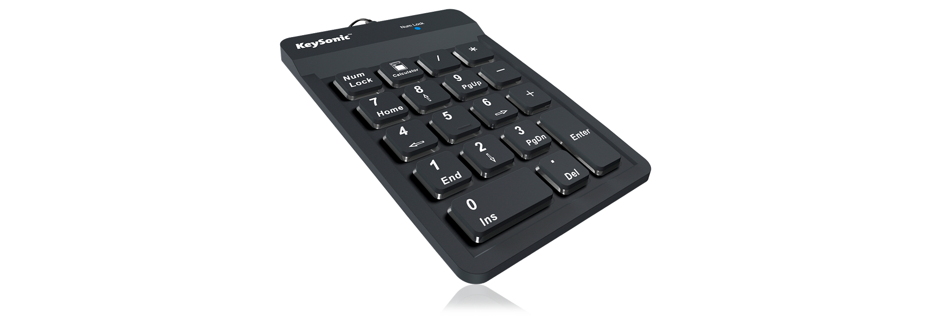 KeySonic ACK-118 BK - Tastenfeld - USB - TL: Deutsch, QWERTZ, Ansicht 4