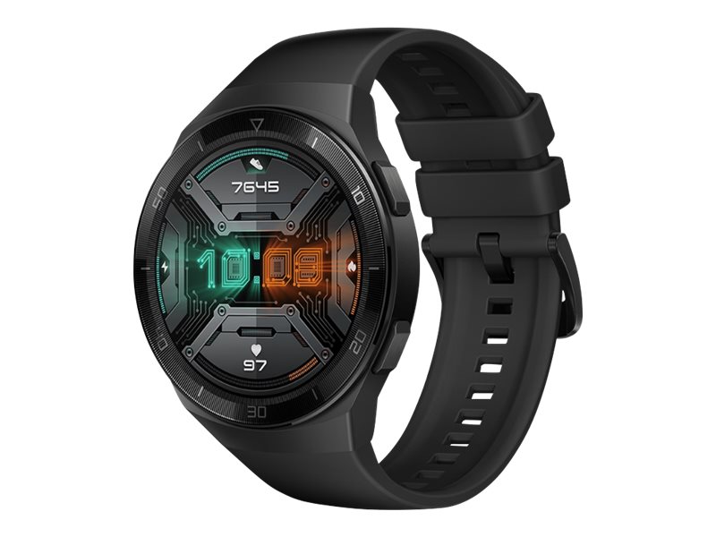 Huawei Watch GT 2e - Schwarzes Edelstahl - intelligente Uhr mit Riemen - Flouroelastomer - Graphitschwarz - Anzeige 3.5 cm (1.39")