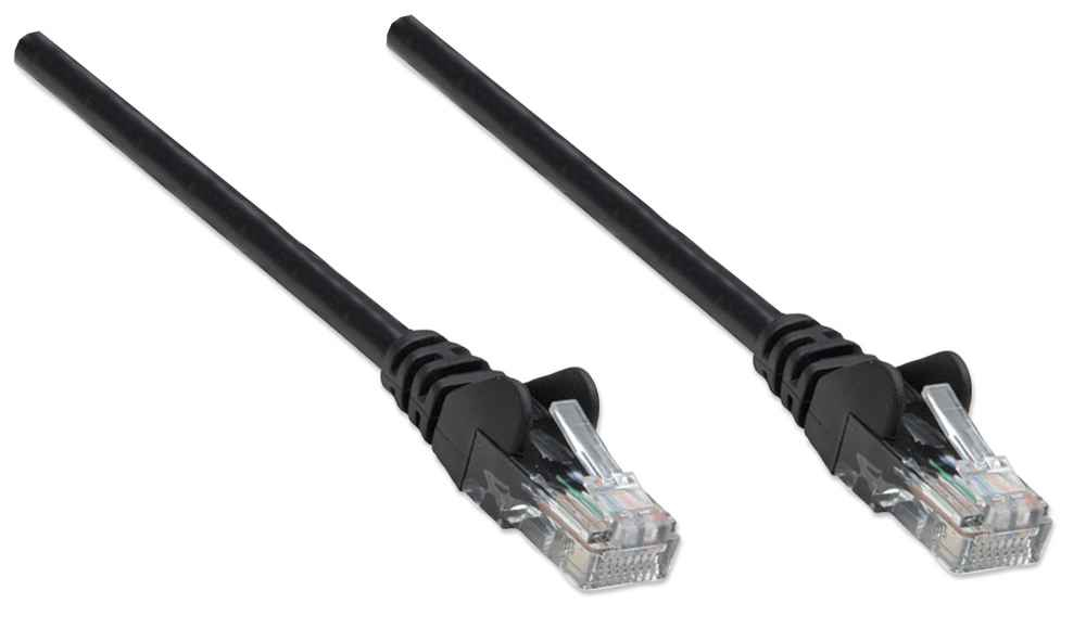 IC Intracom Intellinet Network Patch Cable, Cat5e, 5m, Black, CCA, U/UTP, PVC, RJ45 - Patch-Kabel - RJ-45 (M), Ansicht 4