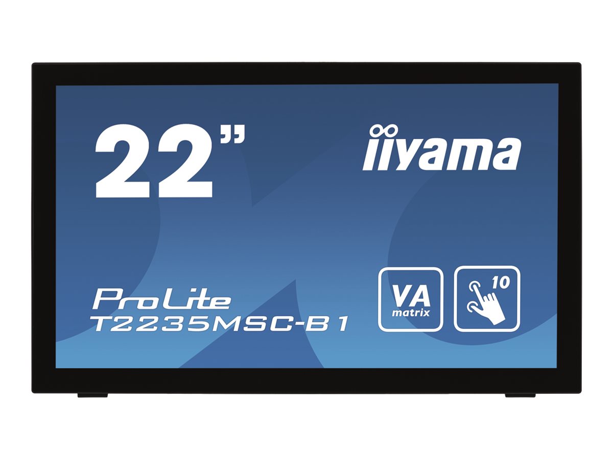 Monitor ProLite T2235MSC-B1 / 55cm(21,5") / 10punkt touch kapazitiv  / DP+DVI-D+USB / 1920x1080 / 12Mio:1 / 225cd/m2 / 6ms / schwarz