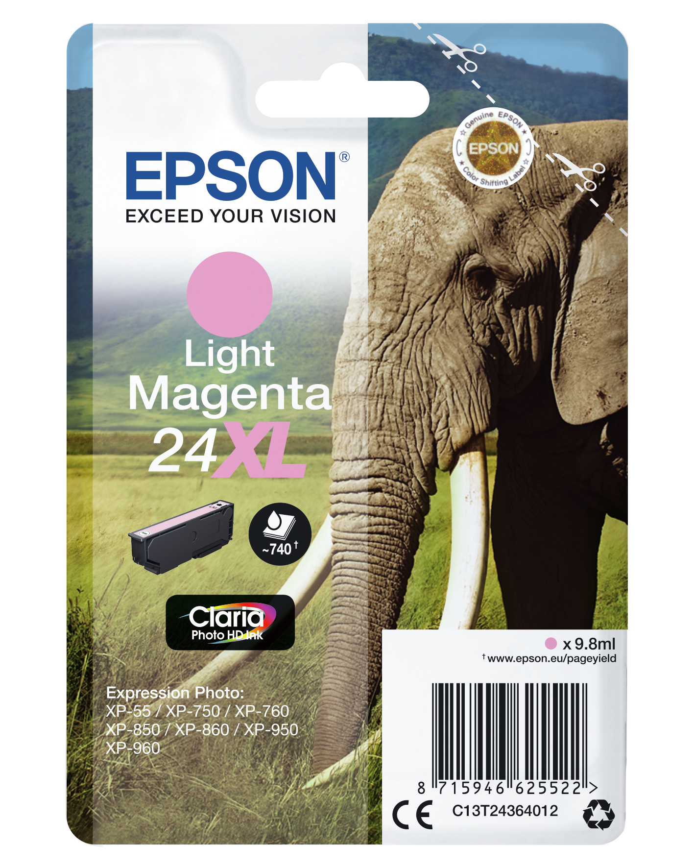 Epson 24XL - 9.8 ml - XL - hellmagentafarben, Ansicht 4
