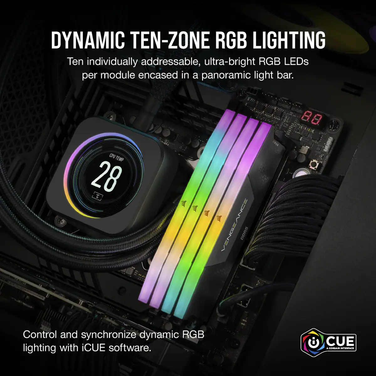 Corsair D532GB 6400-36 Vengeance RGB bk K2 COR XMP - 32 GB, Ansicht 3