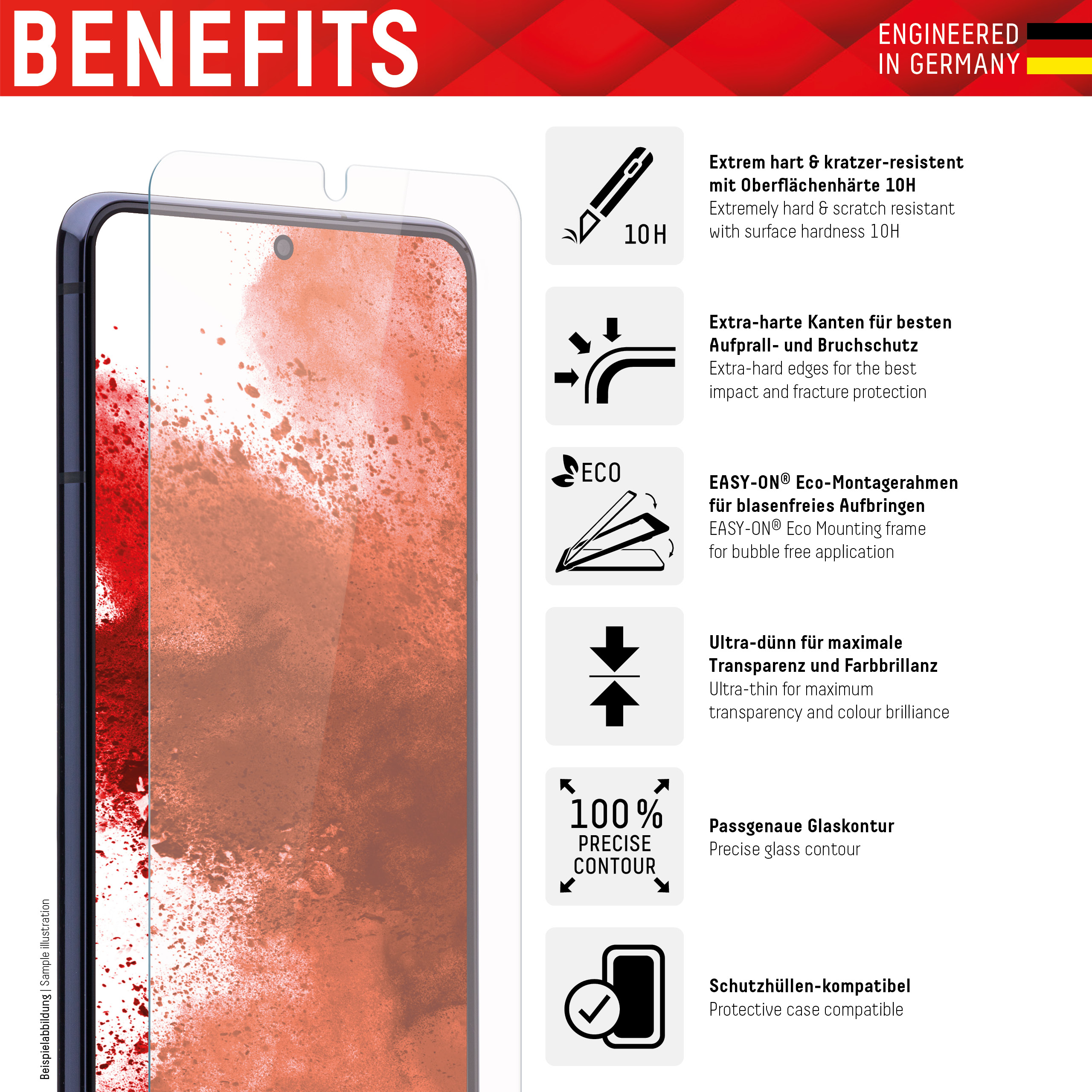 E.V.I. DISPLEX Real Glass Samsung Galaxy A14 5G, Ansicht 3