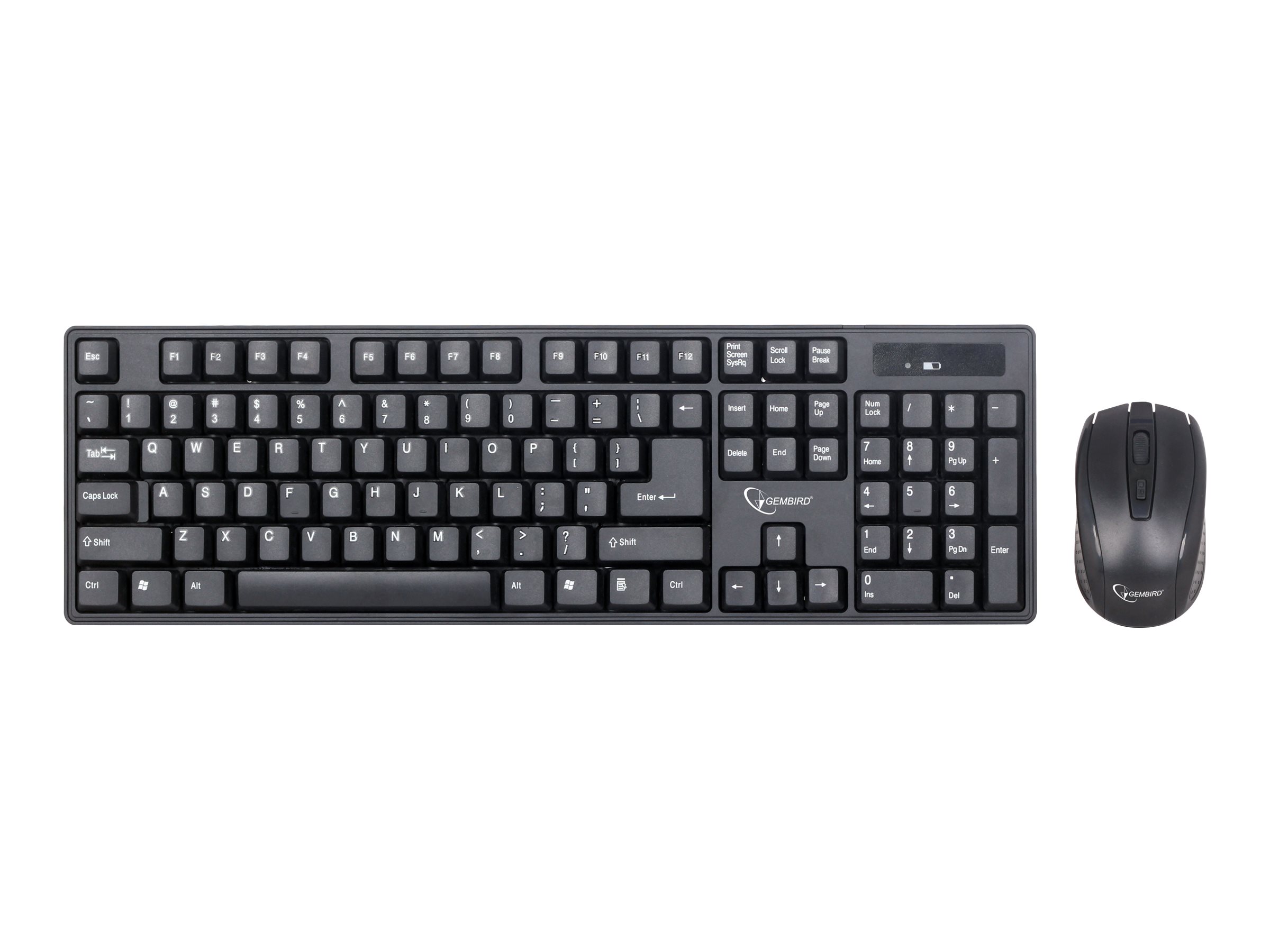 Gembird KBS-W-01 - Tastatur-und-Maus-Set - kabellos - TL: US, QWERTY, Ansicht 3