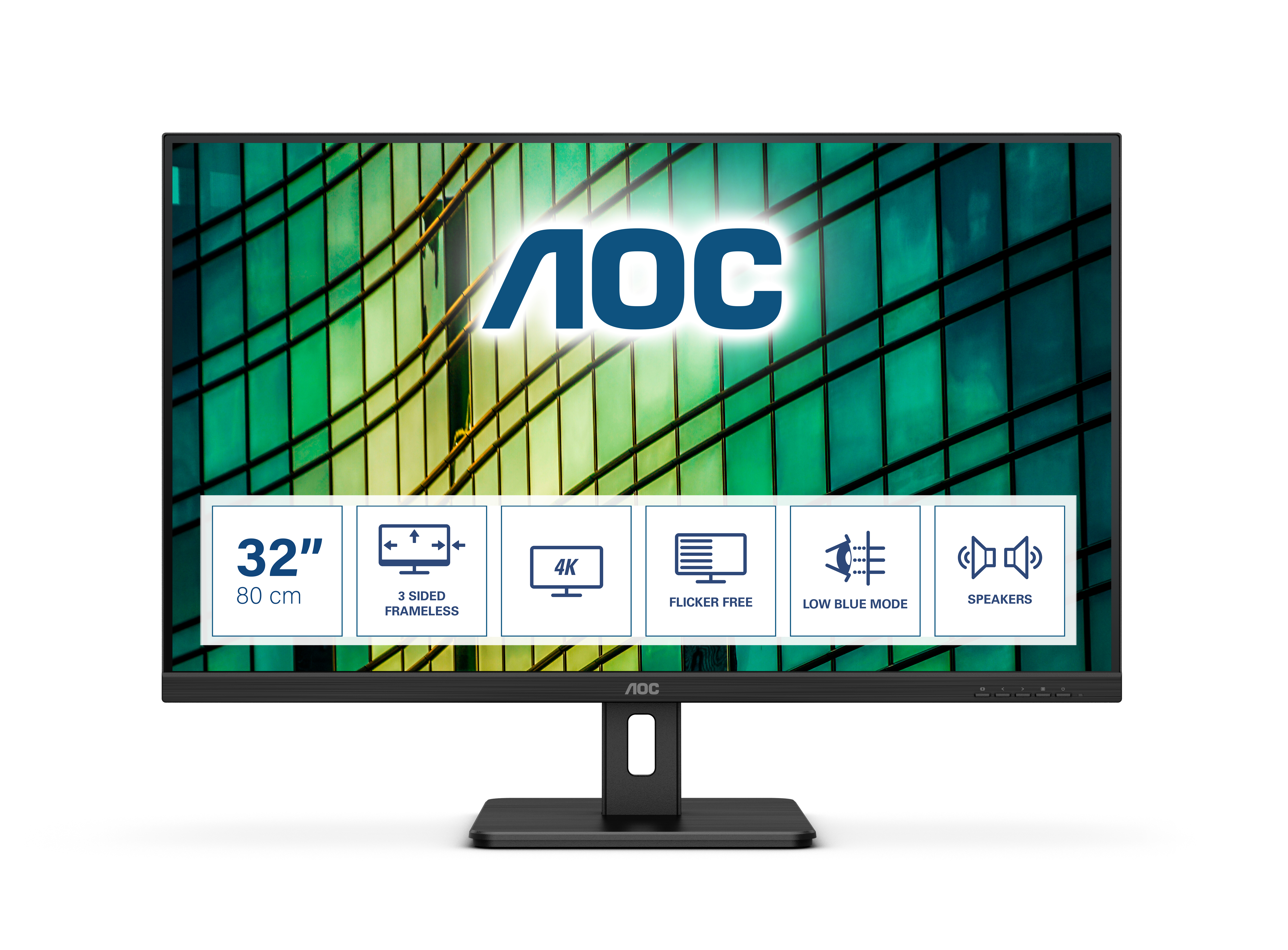 AOC E2 U32E2N, 80 cm (31.5&quot;), 3840 x 2160 Pixel, 4K Ultra HD, LED, 4 ms, Schwarz