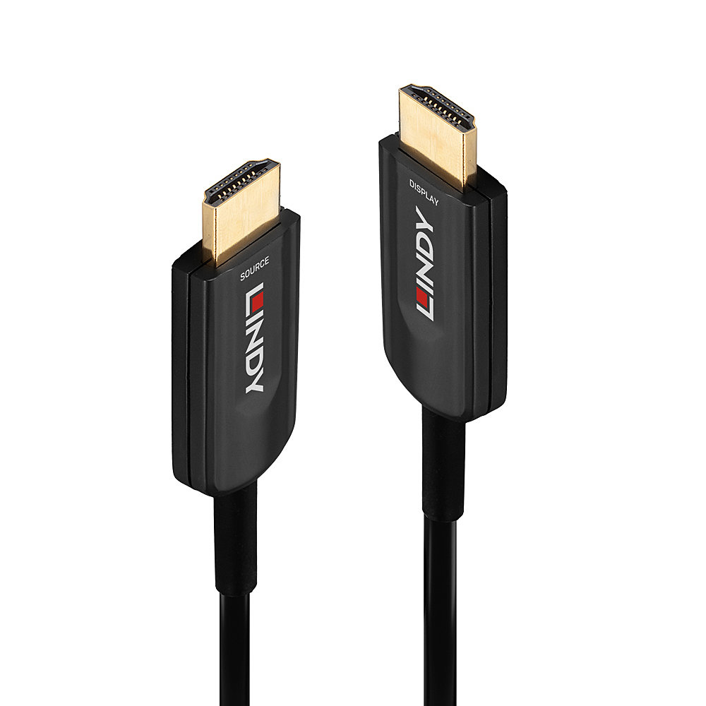 Lindy Ultra High Speed - HDMI-Kabel - HDMI männlich zu HDMI männlich - 15 m - Hybrid Kupfer/Kohlefaser - Schwarz - rund, Ansicht 2