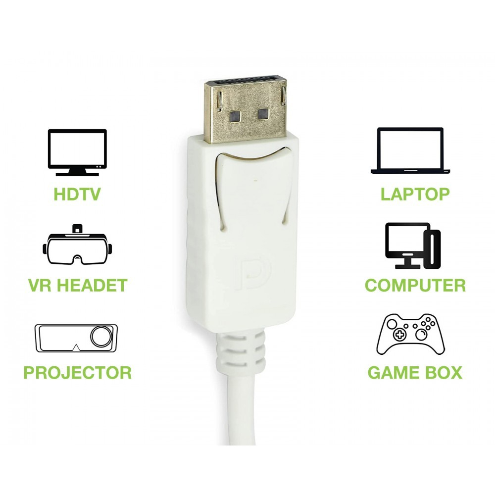 IC Intracom TECHly - Videoadapter - DisplayPort männlich eingerastet zu HDMI weiblich - Weiß, Ansicht 2
