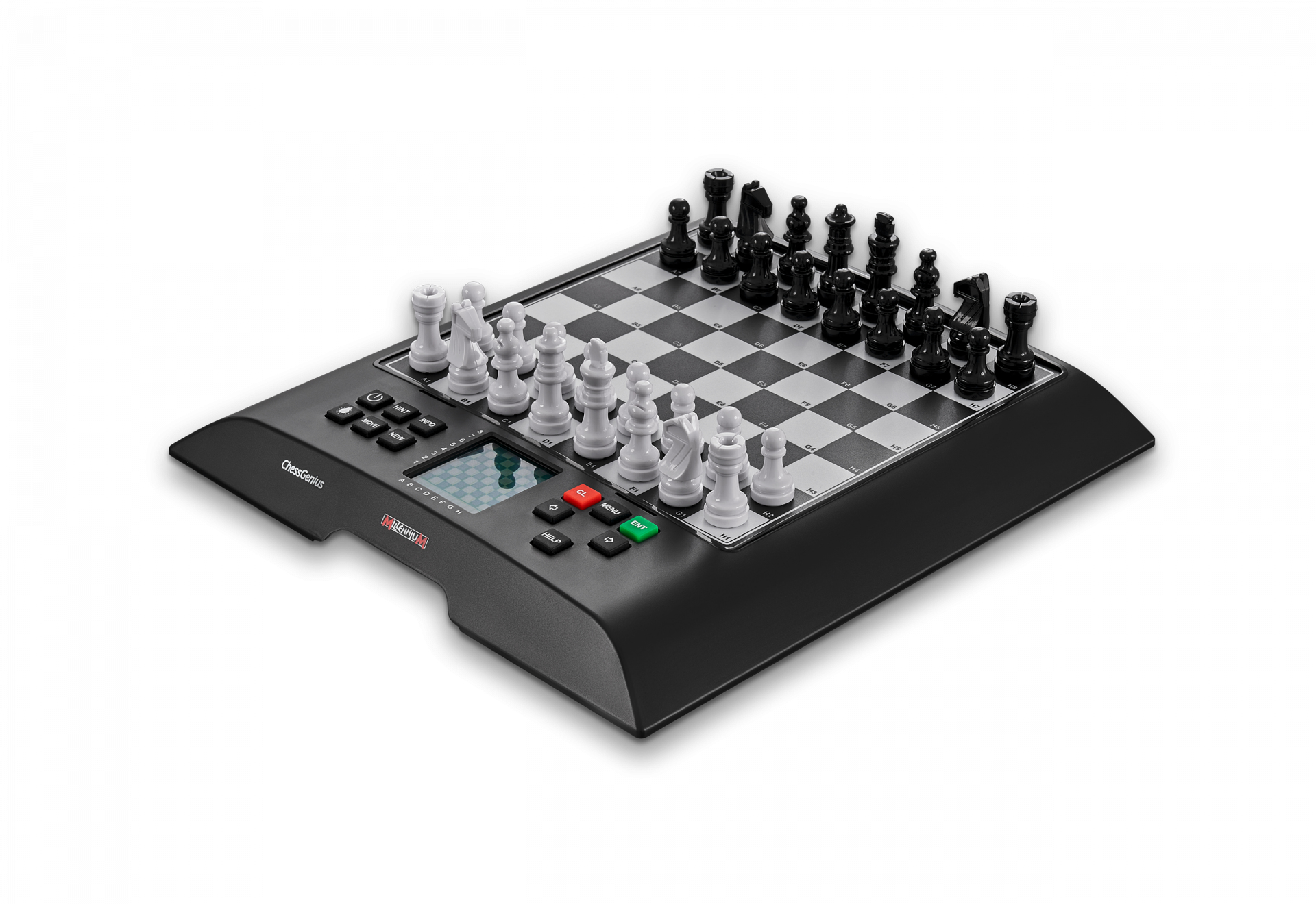 Millennium ChessGenius - Einteiliges Brett - Schwarz - Weiß, Ansicht 3