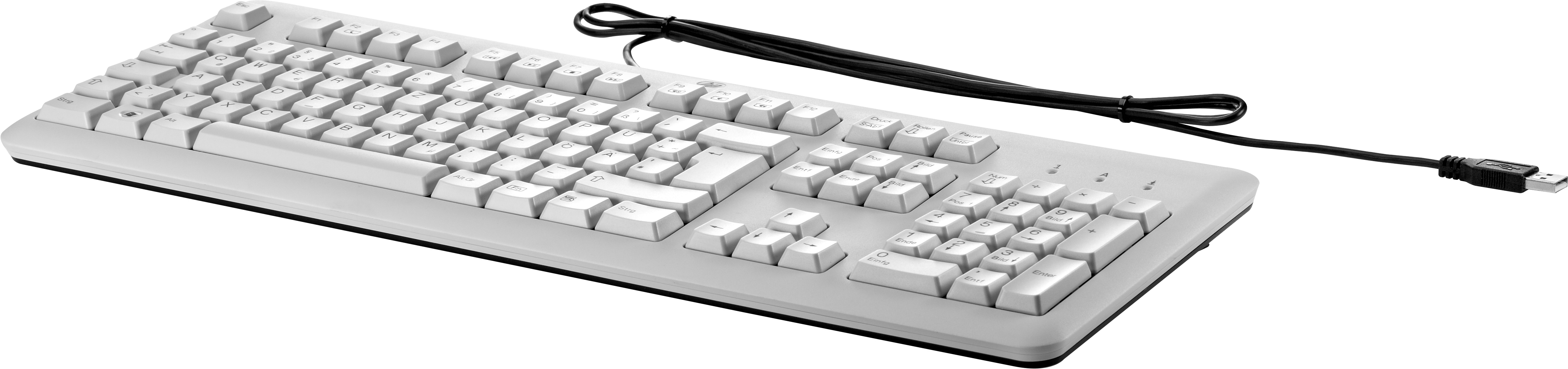 HP USB-Tastatur (Grau), Volle Größe (100%), Kabelgebunden, USB, Grau