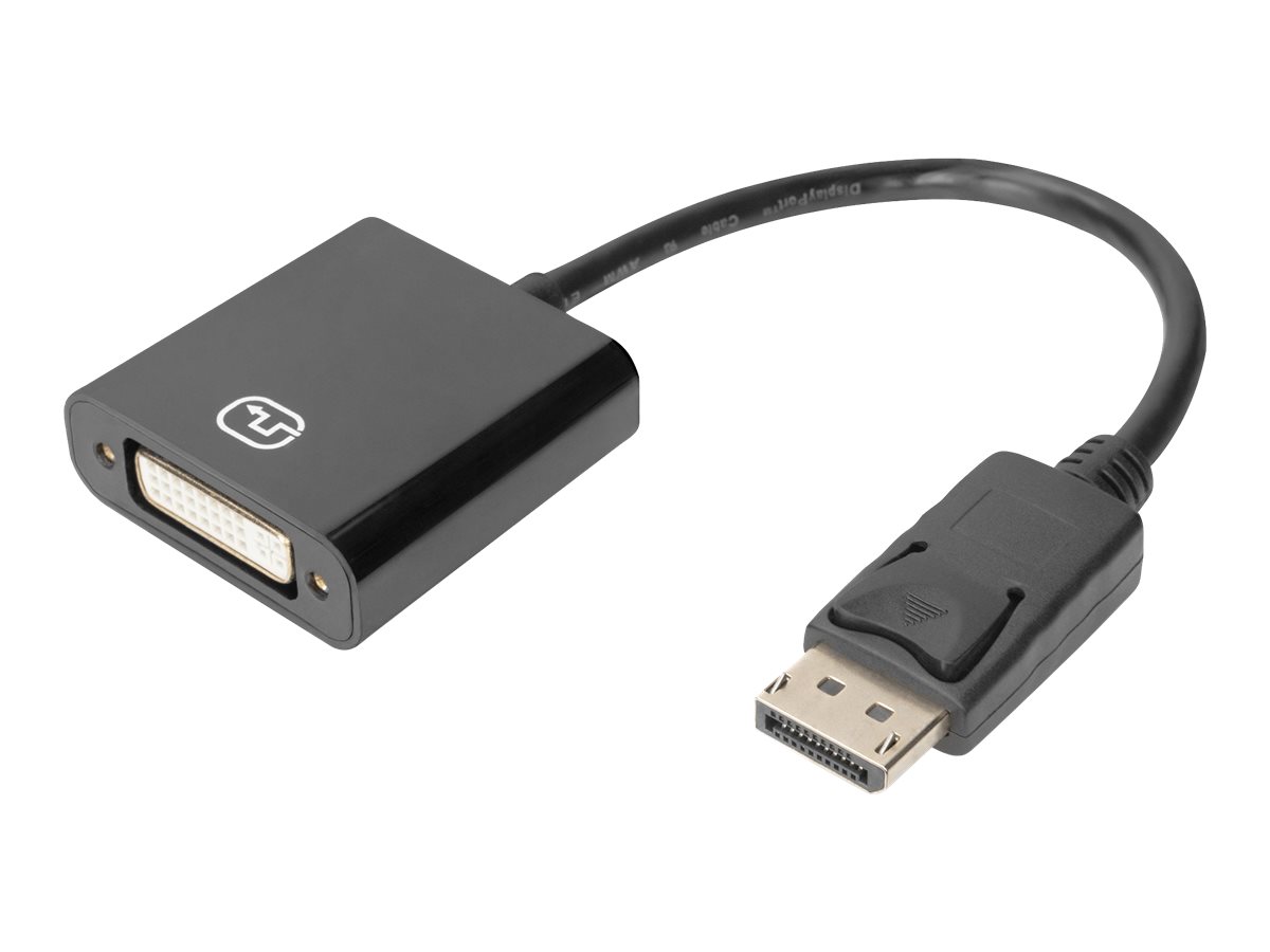 DIGITUS - Videoadapter - DisplayPort (M) eingerastet zu DVI-I (W) schraubbar - DisplayPort 1.1a - 15 cm - aktiv, 1080p-Unterstützung, 60 Hz