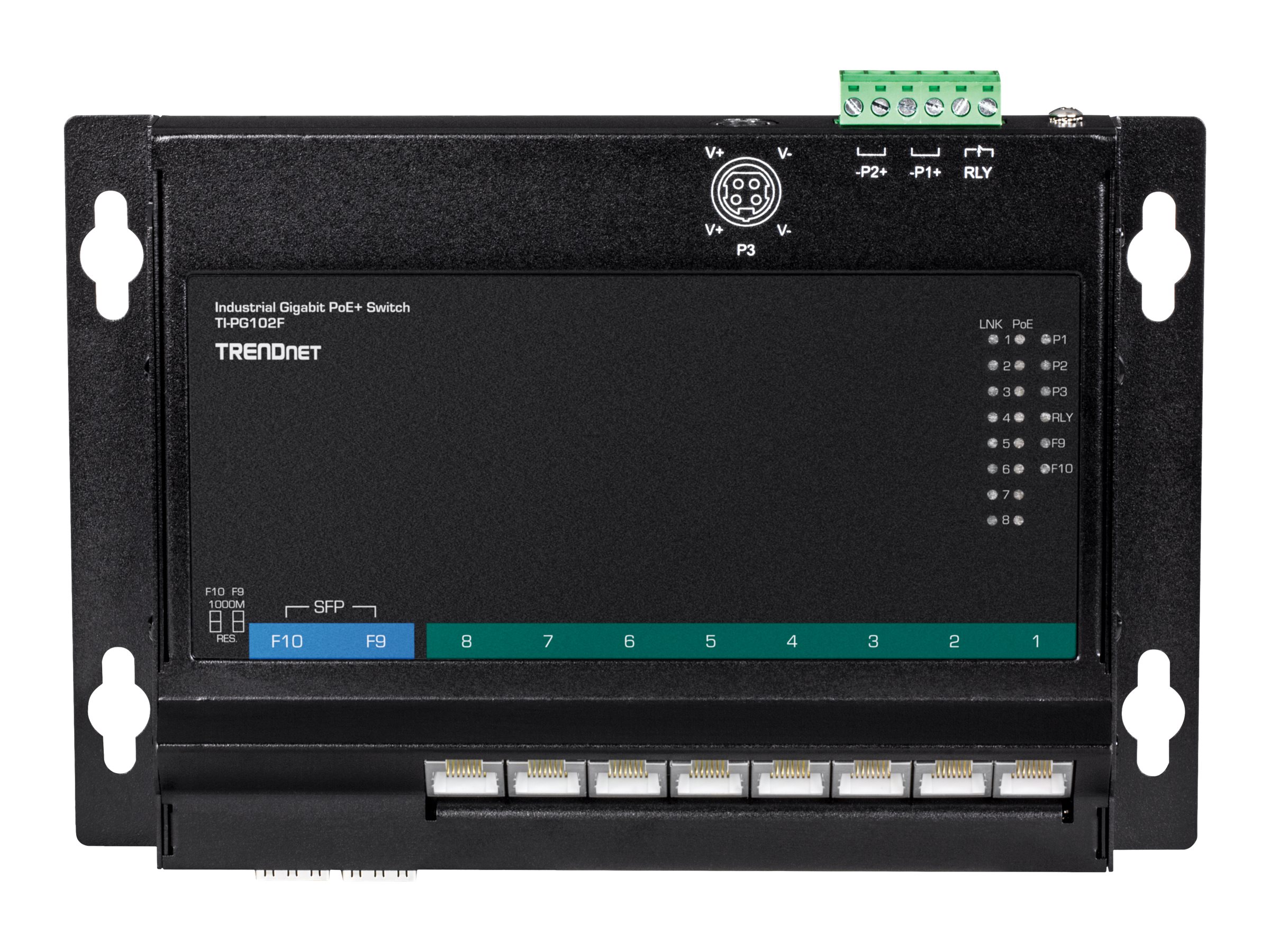 TRENDnet TI-PG102F - Industrial - Switch - 8 x 101001000 (PoE+)
