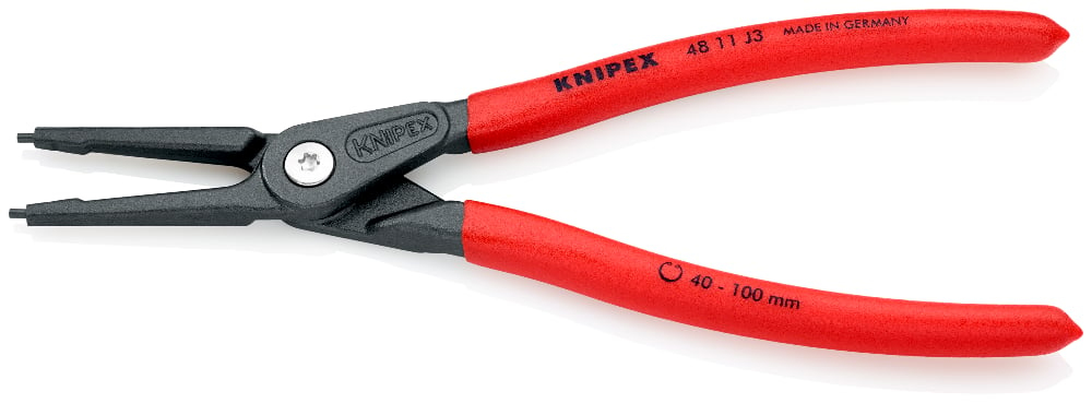 KNIPEX 48 11 J3 - Sicherungsringzange - Chrom-Vanadium-Stahl - Kunststoff - Rot - 225 mm - 266 g, Ansicht 3