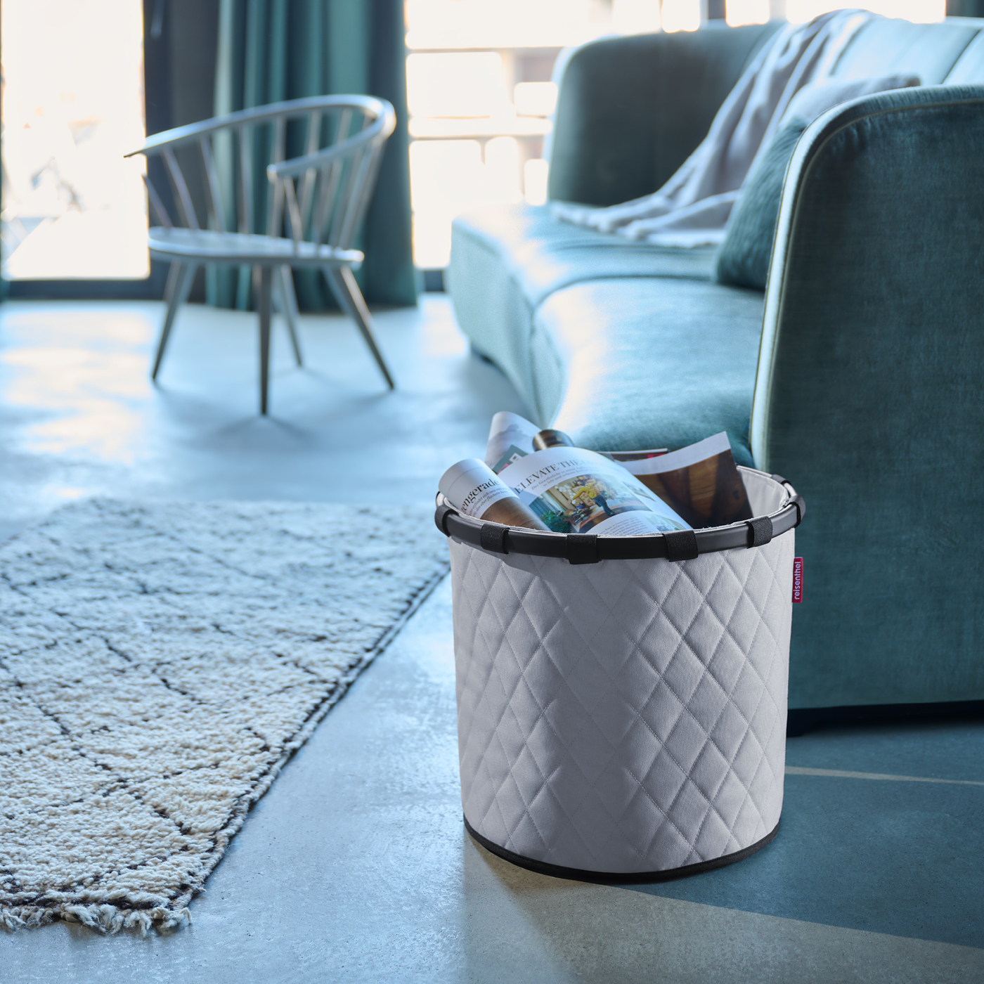 Reisenthel homebasket M - Grau - Aluminium - Polyester - Korb - Einfarbig - Geometrisches Muster - Drinnen, Ansicht 3