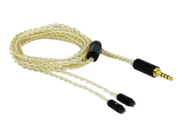 Delock Audio Kabel 3,5 mm 4 Pin Klinkenstecker zu 2 x 2 Pin Stecker 1,25 m