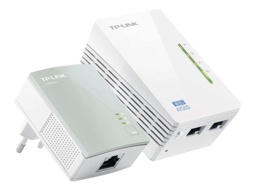 TP-Link TL-WPA4220KIT AV500 2-Port Wifi Powerline Adapter Starter Kit - Powerline Adapterkit - HomePlug AV (HPAV) - 802.11b/g/n - an Wandsteckdose anschließbar