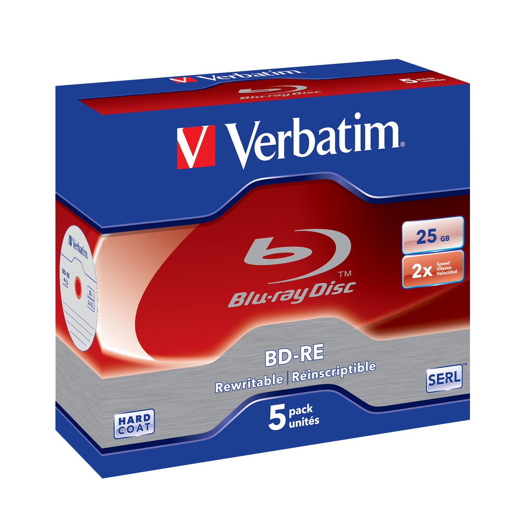 Verbatim 5 x BD-RE - 25 GB 2x - Jewel Case (Schachtel), Ansicht 2
