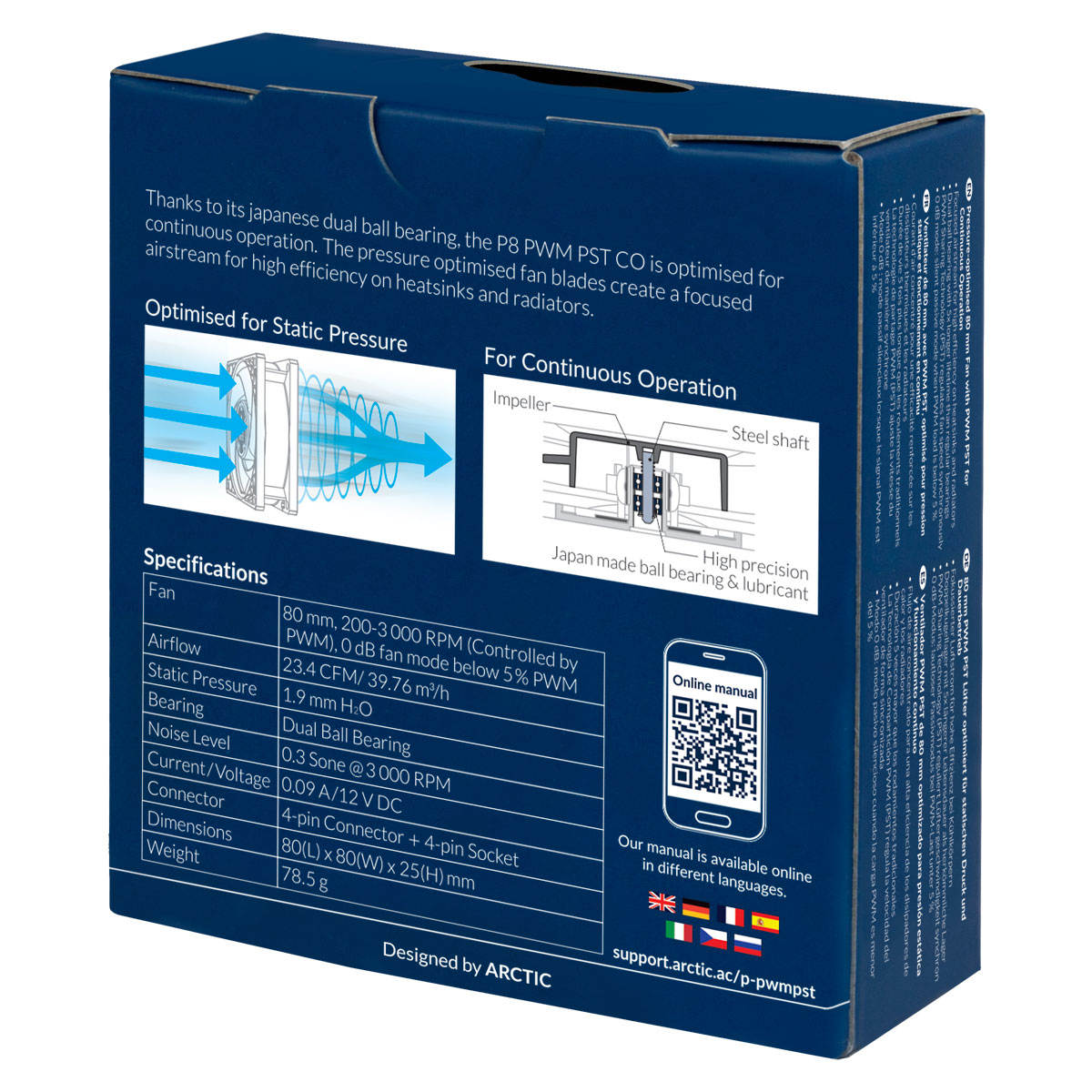 Arctic P8 PWM PST CO - Computergehäuse - Ventilator - 8 cm - 200 RPM - 3000 RPM - 0,3 Sone, Ansicht 4