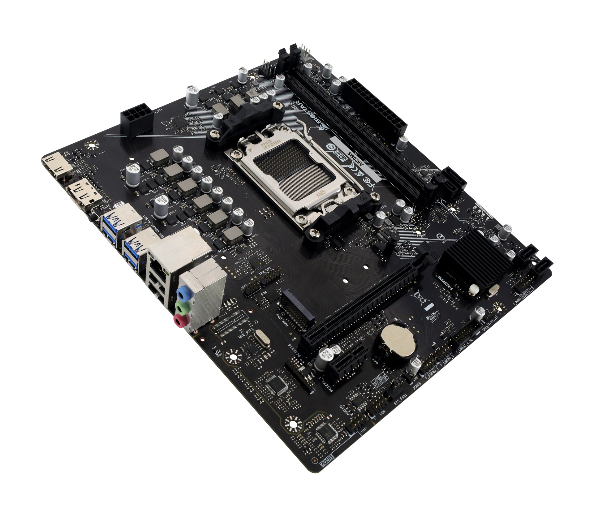 Biostar A620MS A620 AM5 mATX DDR5 - Mainboard - AMD Sockel AM5 (Ryzen Zen4), Ansicht 3