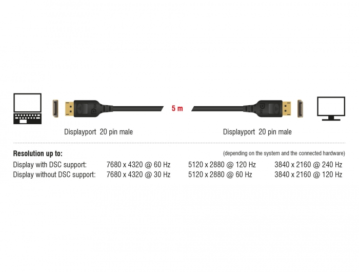Delock DisplayPort-Kabel - DisplayPort (M), Ansicht 3