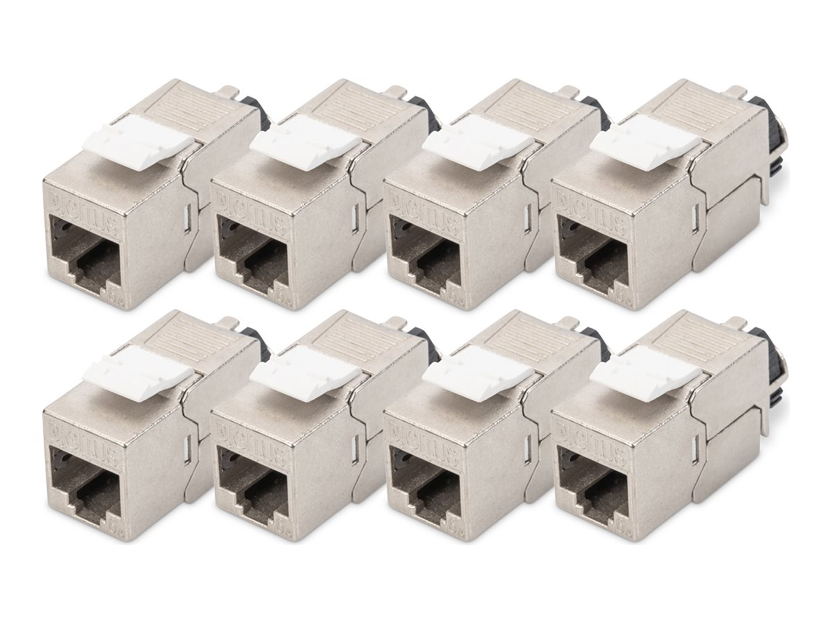 DIGITUS CAT 6A Keystone Modul, geschirmt mit intelligentem Kabelmanager - 8 Stk.