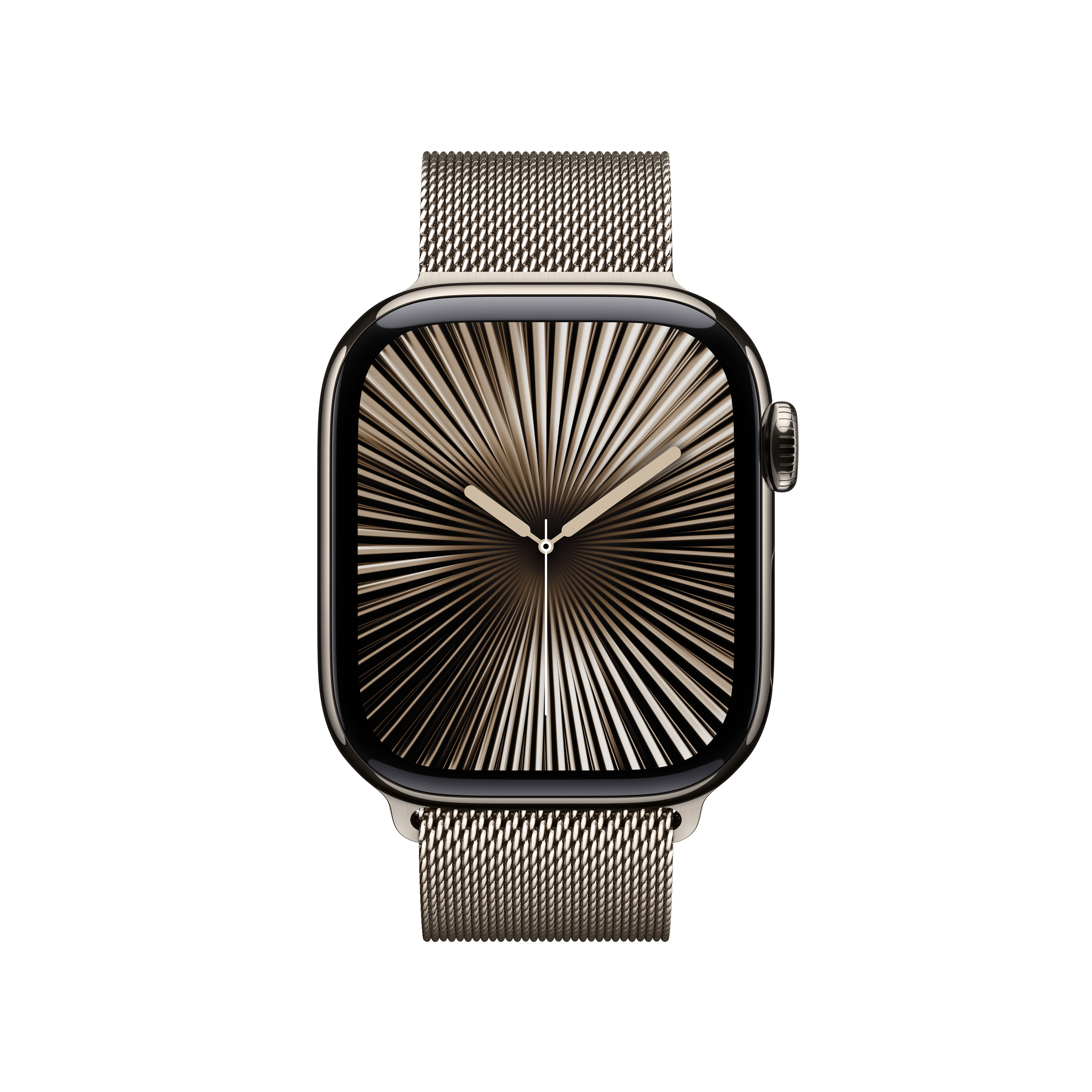 Apple Watch Series 10 (GPS + Cellular) - 42 mm - natürliches Titan - mit Milanaise Armband - natural - Größe: 130-180 mm, Ansicht 4