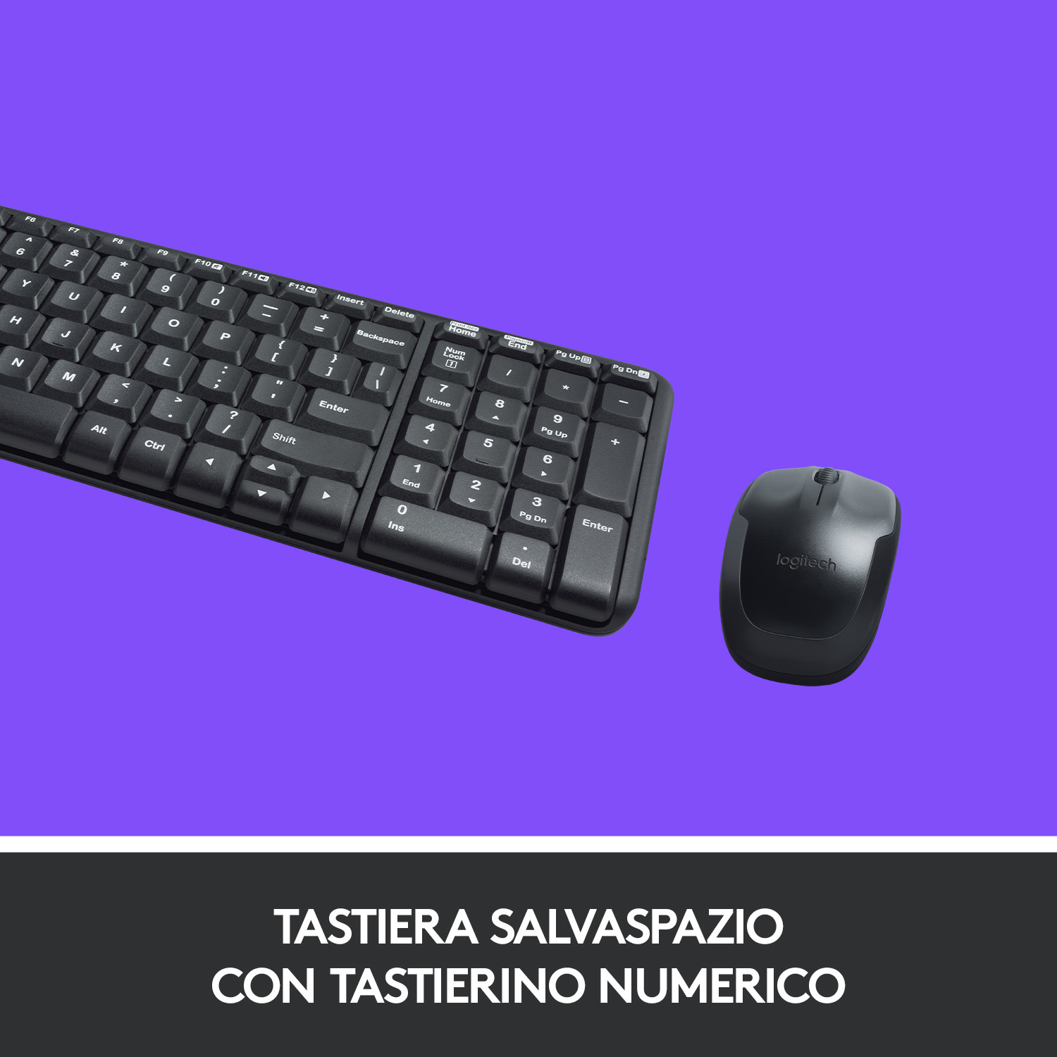 Logitech Wireless Combo MK220 - Tastatur-und-Maus-Set - TL: Italienisch, QWERTY, Ansicht 3