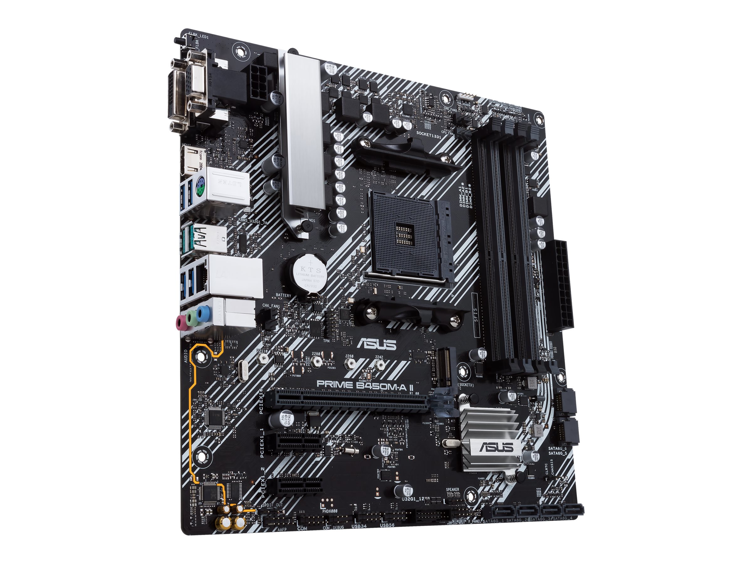 ASUS PRIME B450M-A II - Motherboard - micro ATX - Socket AM4 - AMD B450 Chipsatz - USB 3.2 Gen 1 USB 3.2 Gen 2 - Gigabit LAN - Onboard-Grafik (CPU erforderlich)